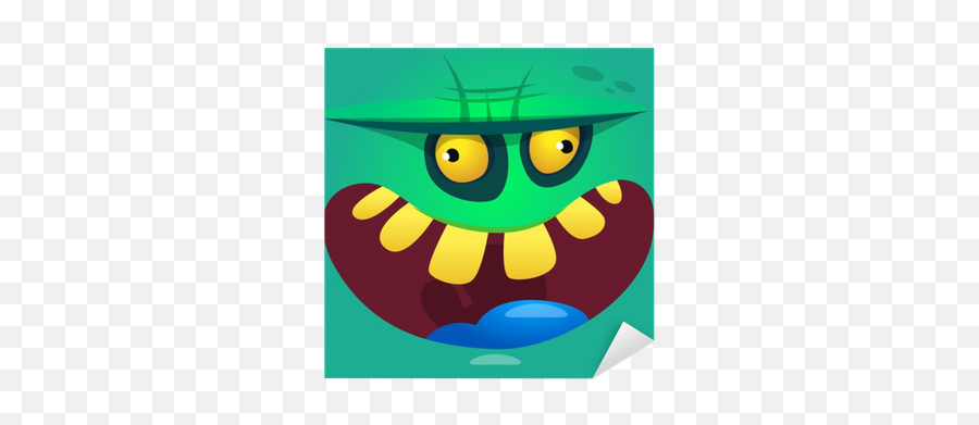 Cartoon Zombie Face Vector Icon Cute Square Avatars For Halloween Sticker U2022 Pixers - We Live To Change Emoji,Cartoon Scary Halloween Emoticon