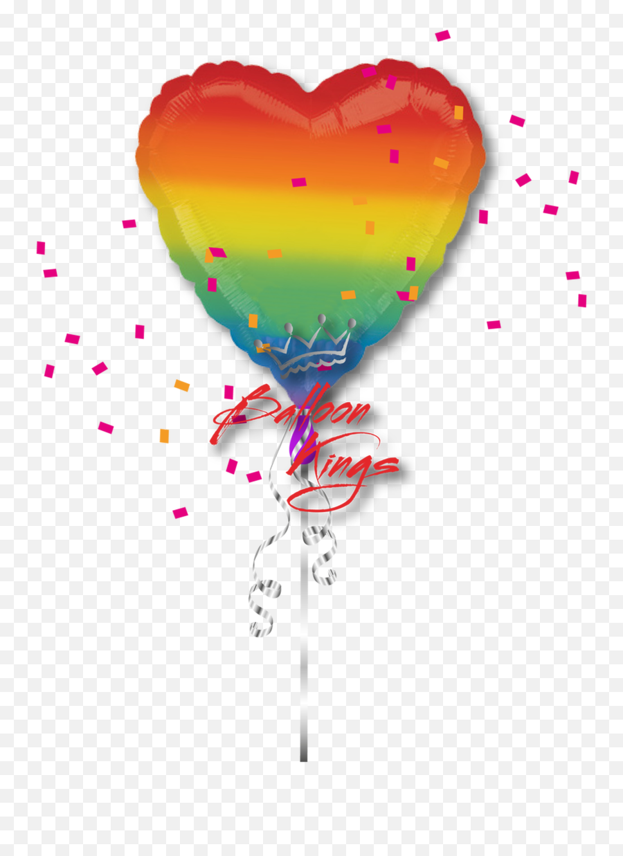 Rainbow Heart - Rainbow Heart Balloon Png Emoji,Multicolored Heart Emojis
