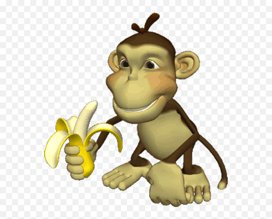 Monkey Gif - Monkey Eat Cartoon Gif Emoji,Internet Gorilla Emoticon