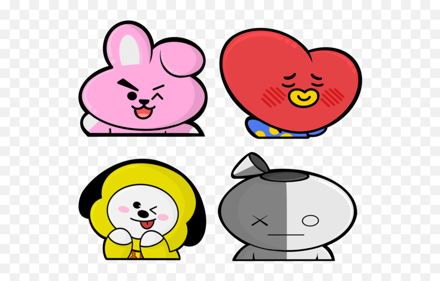 Bt21 Stickers - Happy Emoji,Ddong Chim Emoji