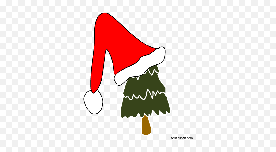 Free Christmas Clip Art Santa Gingerbread And Christmas - Christmas Tree Clip Art With Santa Hat Emoji,Santa Hat Emoji