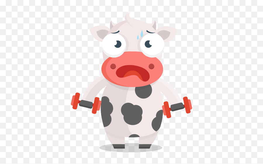 Workout Stickers - Free Sports And Competition Stickers Workout Cow Emoji,Cute Little Cow Emoticon