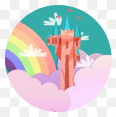 Pink Magic Castle Princess Kids Vinyl Rug - Tenstickers Emoji,Emoji Diy Bedroom