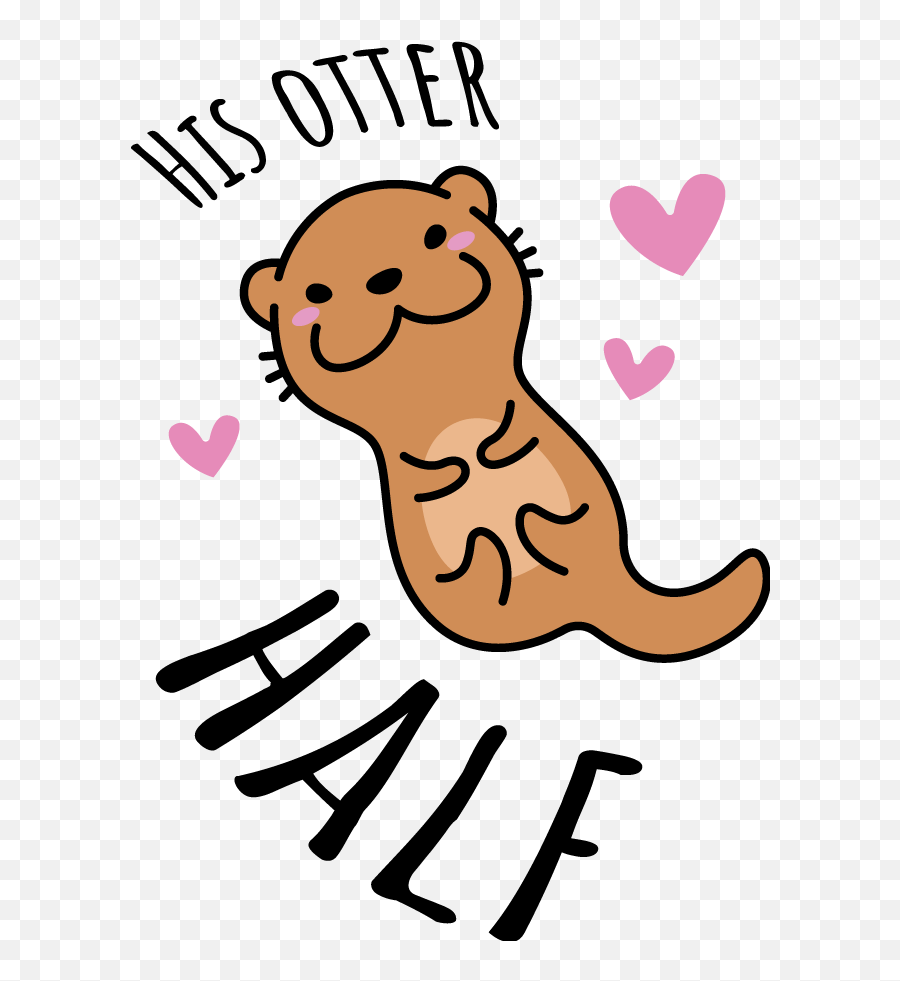 Cute Otters In Love With Text Matching Shirts For Couples Emoji,Otter Sticker Emoji