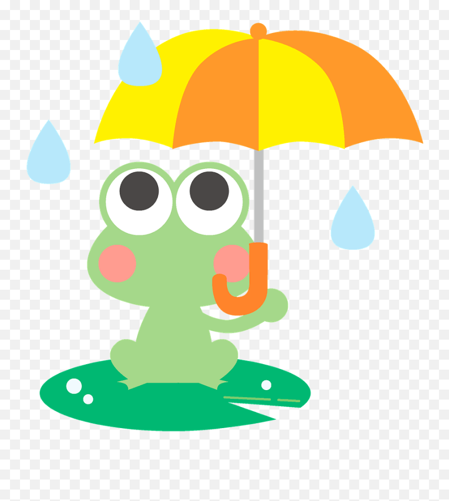 Cute Frog With Umbrella Clipart Free Download Transparent - Frog With Umberlla Clipart Emoji,Lily Pad Emoji
