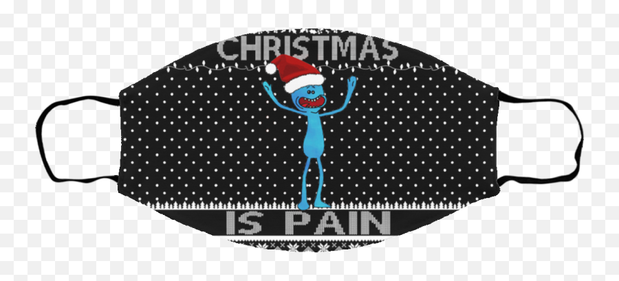 Pain Ugly Christmas Face Mask - Cloth Face Mask Emoji,Meeseeks Emoji