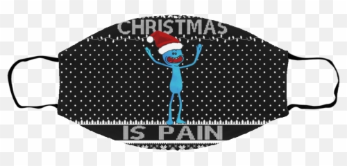 Pain Ugly Christmas Face Mask - Cloth Face Mask Emoji,Meeseeks Emoji