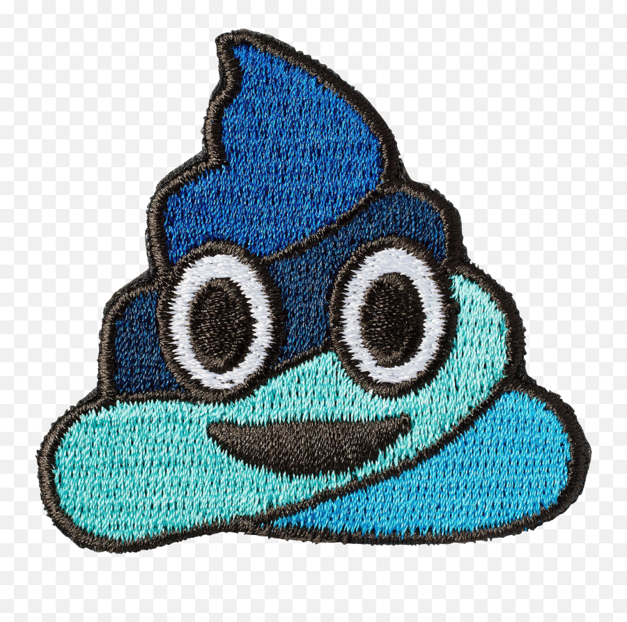 Download Blue Poop Sticker Patch - Emoji Full Size Png Happy,Blue Emoji Png