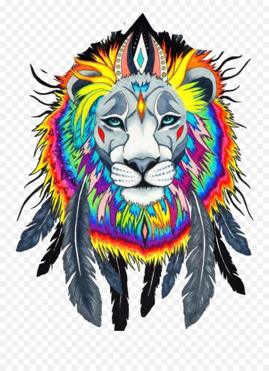 Lion King Art Nativeamerican Sticker - Dreamcatcher Lion Emoji,Dreamcatcher Symbol Emoji
