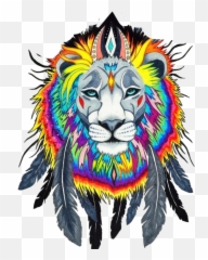 Lion King Art Nativeamerican Sticker - Dreamcatcher Lion Emoji,Dreamcatcher Symbol Emoji
