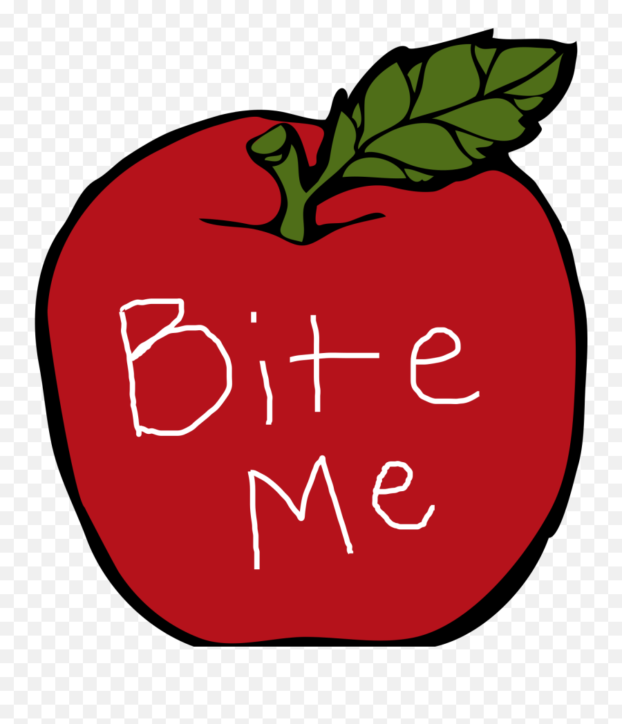 Bite Me Apple Clip Art At Clker - Apple Drawing Black And Apple Black And White Clipart Emoji,Apple Gorilla Emoji