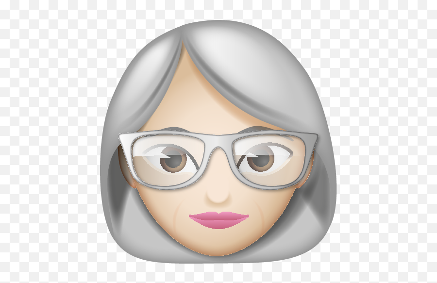 Old Woman With Glasses 3 - Female Grey Hair Icon Emoji,Emoji For Old Lady