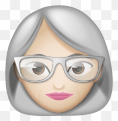 Old Woman With Glasses 3 - Female Grey Hair Icon Emoji,Emoji For Old Lady