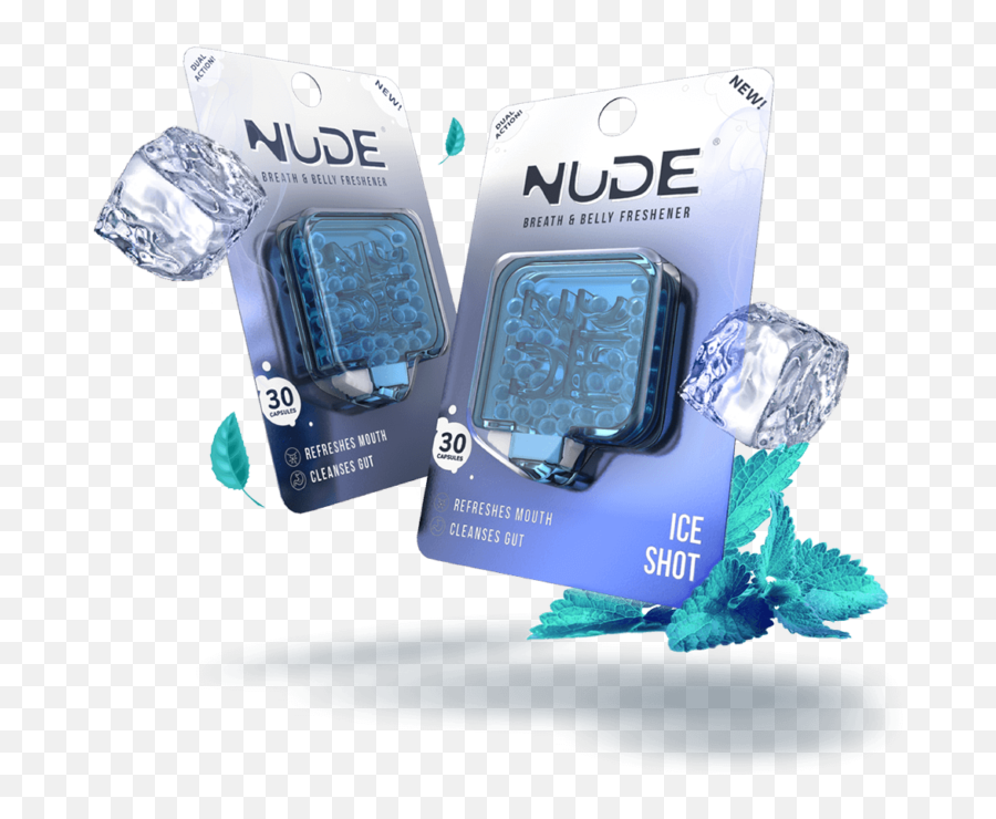 Nude Ice Shot Breath And Belly Freshener Liquid Capsule Breath Mint For Bad Breath Cleanse Gut To Refresh Breath For 3 Hours Peppermint Flavor - Nude Breath Mints Emoji,Emoji Stickers And Candy Box 36ct