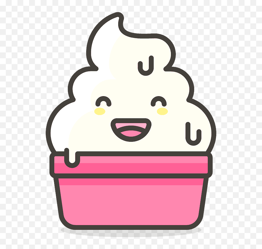 Icecream Emoji Icon Of Colored Outline - Ice Cream Lucu Kartun,Icecream Emoji