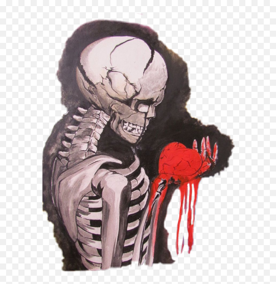 Brokenheart Skeleton Broken Heart - Broken Heart Sad Skull Emoji,Broken Heart And Skull Emoji