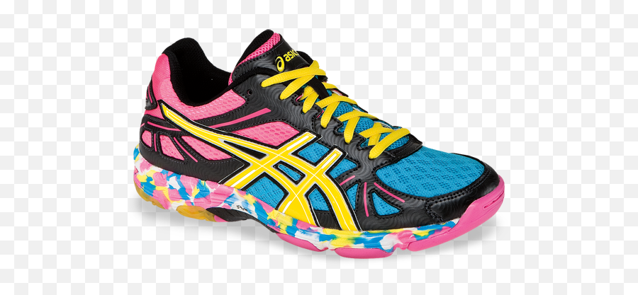 Asics Volleyball Shoes - Asic Pink And Yellow Volleyball Shoes Emoji,Voleyball Emotions