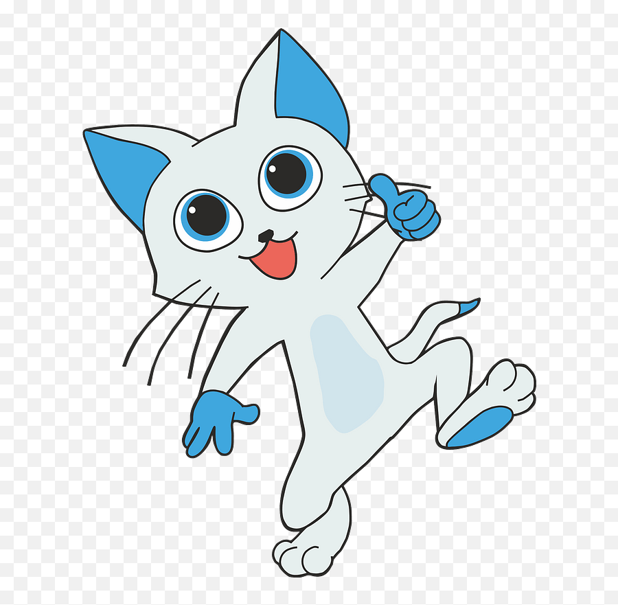 Blue Cat Showing Thumbs Up Clipart Free Download - Vegetables That Can Eat The Kittebs Emoji,Emoji Teeth Smiledrawing