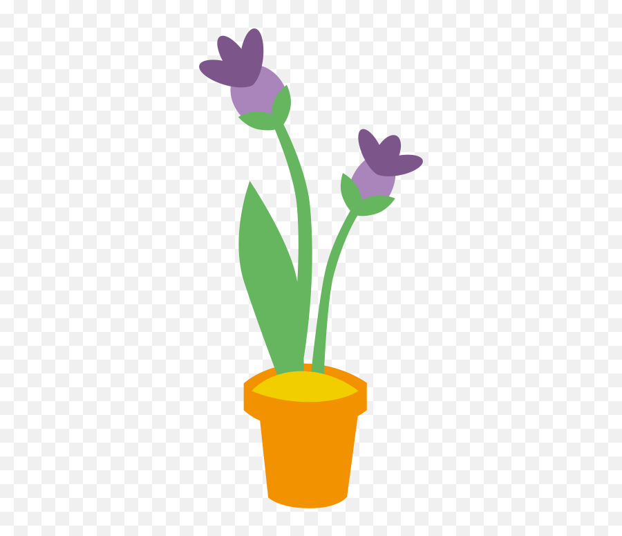 Purple Bloom Flower In Pot Clipart Free - Flowerpot Emoji,Purple Squash Emoji