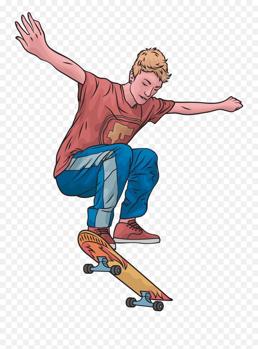 Skateboarding Trick Clipart Free Download Transparent Png - Do Skateboard Tricks Clipart Emoji,Skateboard Gif Emoji