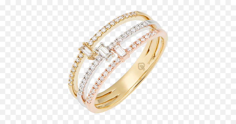 Trilogia Ring - 3 Golds And Diamonds Engagement Rings Three Golds 18 Carats Diamond White C2045 Emoji,What Emotion Does The Diamond Represent Su