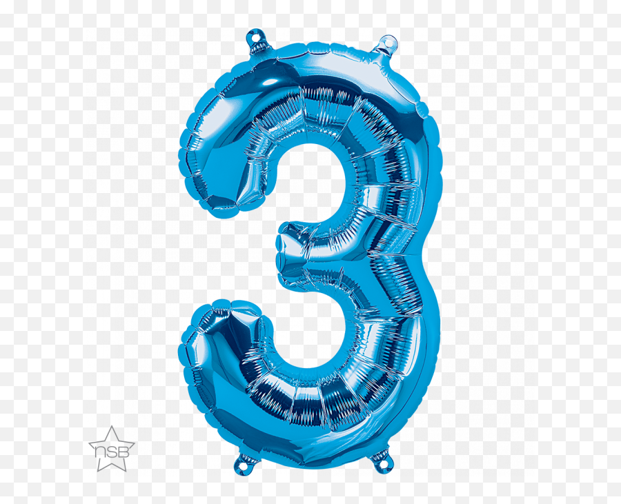 16 Number Age 33rd Birthday - Three Blue Shape Foil Blue 3 Balloon Png Emoji,Emoji Character Sheet Mask