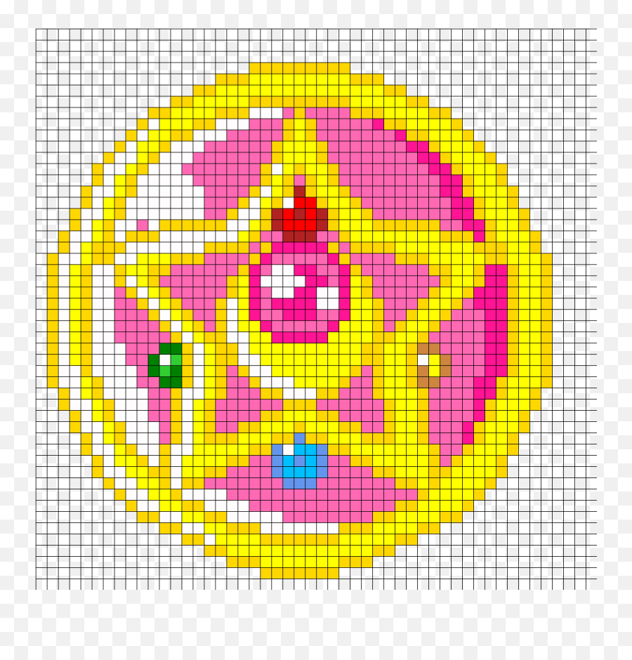 Sailor Moon Pony Bead Patterns - Pixel Sailor Moon Compact Emoji,Perler Bead Emoji Template