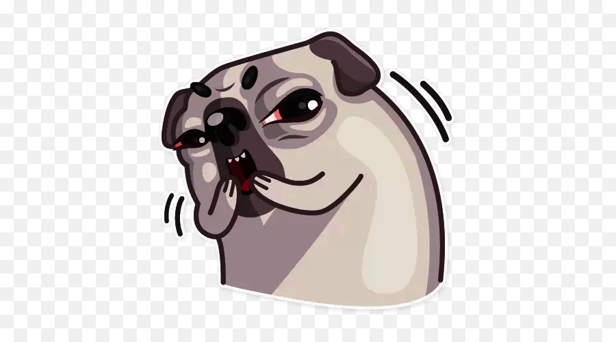 Doug The Angry Pug Emoji Sticker För - Ugly,Oscars Emoji