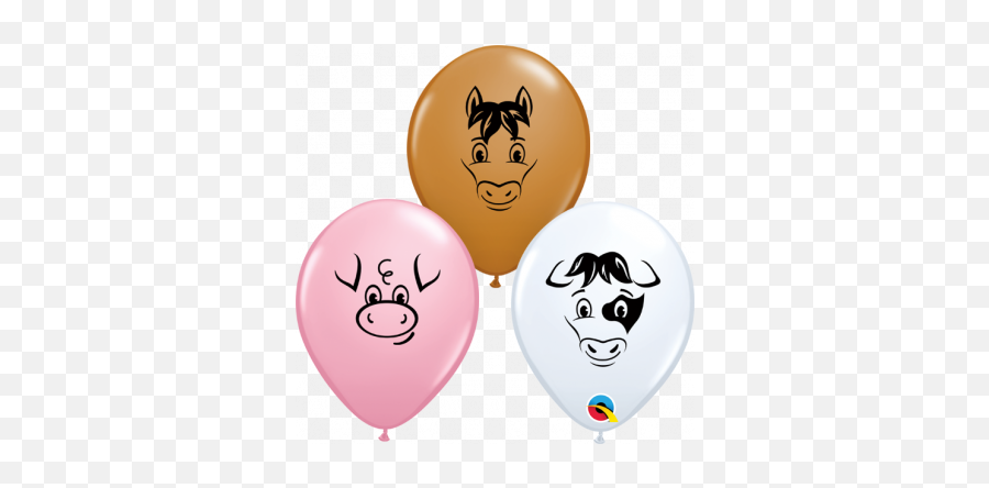 10 X Farm Animal Face Assortment - Farm Animal Face Balloon Emoji,Surprised Emojis On Animal Jam