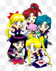 Download Serena Tsukino Ami Mizuno - Fondo Sailor Moon Png Emoji,Rei Emojis Png