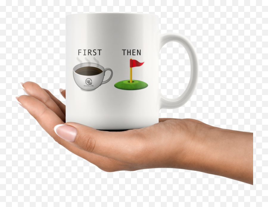 First Coffee Then Golf Emoji Mug - Mothers Day Korean Gifts,Golf Emoji