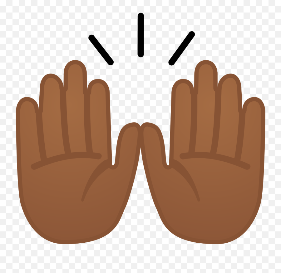 Medium - Two Hands Brown Emoji,High Five Emoji