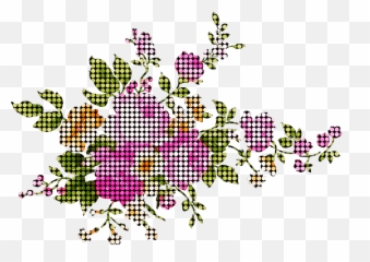 Punto Cruz Sticker - Blue Flowers Png Emoji,Punto Emoji