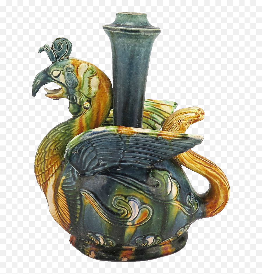 Vintage Chinese Ceramic Mythical Bird Wine Jug Mythical - Serveware Emoji,Ceramics Sculpture To Express Emotion