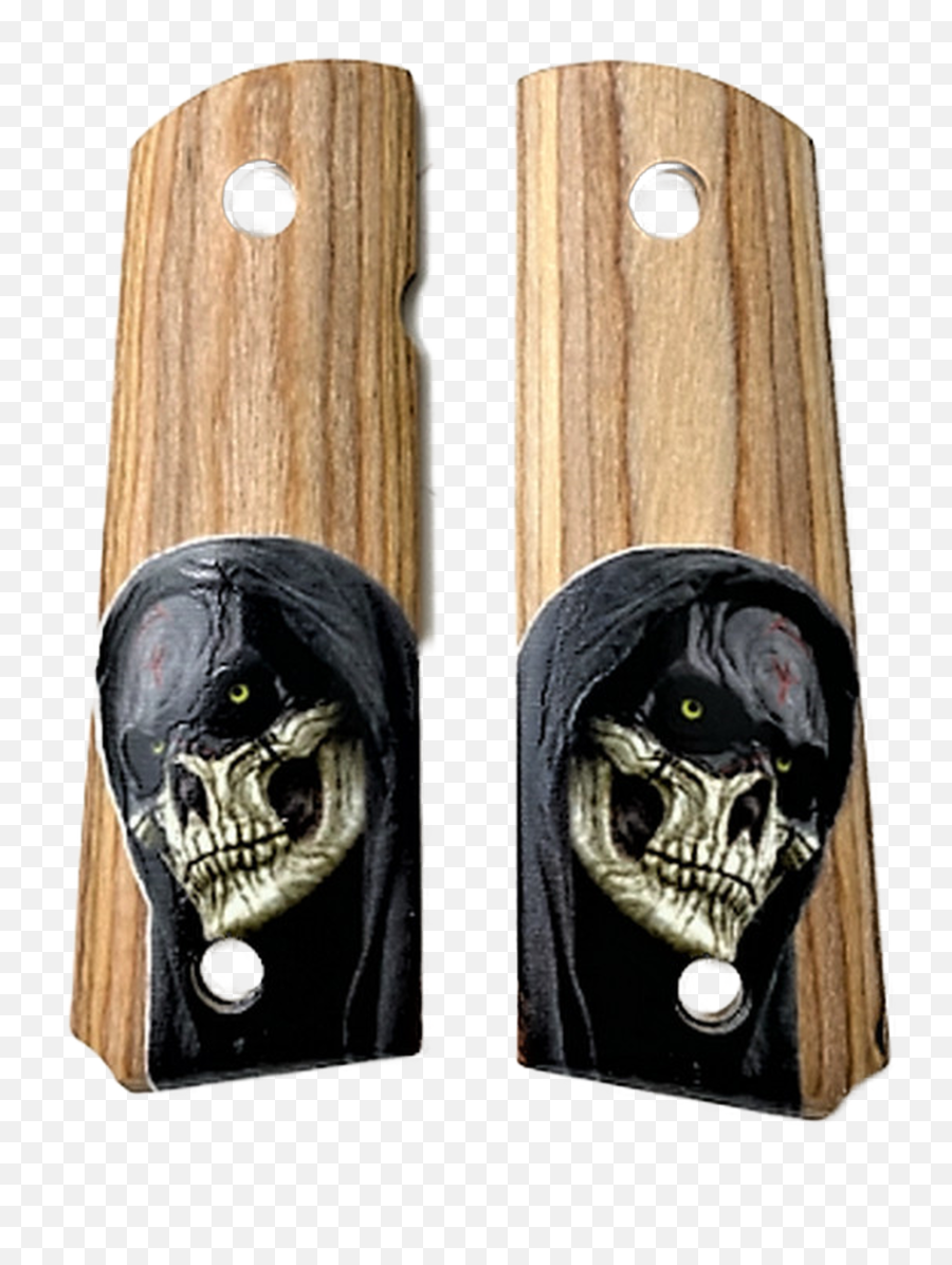 1911 Fits Grips Colt Gov U0026 Clones With Hd Picture Of The Grim Reaper Uv Printed On Wood - Solid Emoji,Grim Reaper Emoticon Facebook