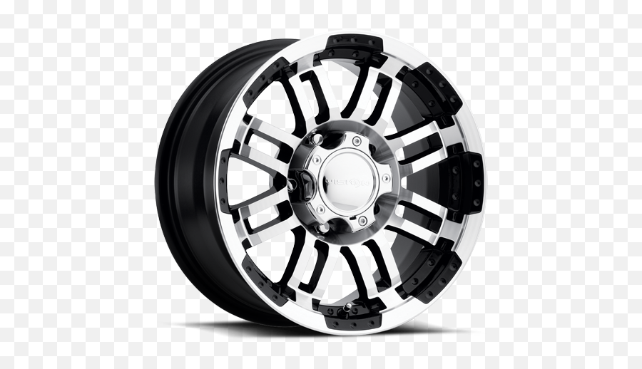 Vision 375 Warrior Gloss Black Wheel With Machined Face 16x6 - Vision Wheels 375 Warrior Emoji,Plow Truck Emoji