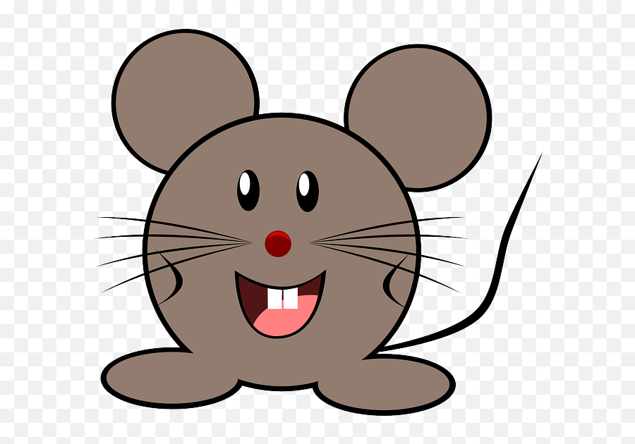 Grey Cute Brown Mouse Mouse Animal - Smiling Mouse Emoji,Emotions Mouse Heads