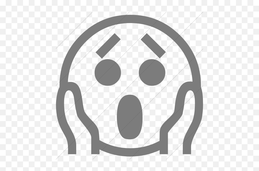 Simple Dark Gray Classic Emoticons Face - Fear Icon Black And White Emoji,Fear Emoticon
