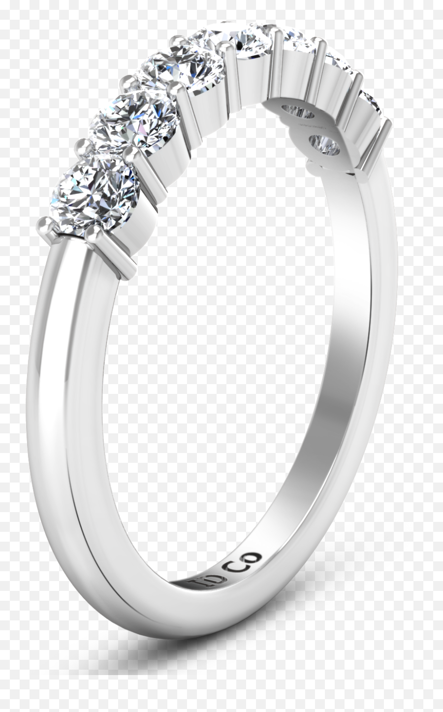 Seven Stone Diamond Wedding Band Bristol 021 Cts 14k White Emoji,Emotions Sterling Silver 7-stone Ring