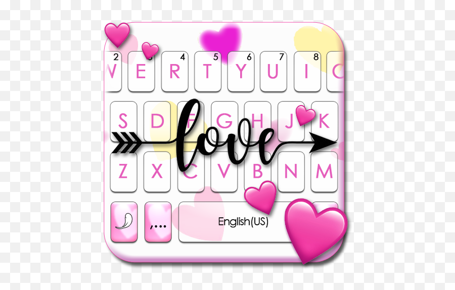Updated Love Hearts Arrow Keyboard Theme Android App Emoji,Cat Emojis Xat
