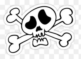 Skull Sticker Cartoon - Clip Art Library Emoji,Shrodingers Emoticon Tshirt