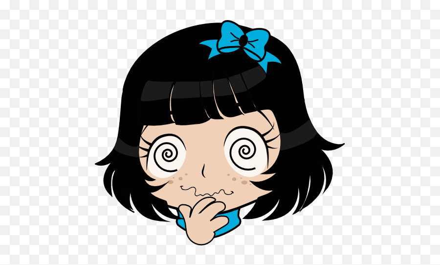 Dizzy Girl Manga Smiley Emoticon - Clipart Girls Surprised Png Emoji,Dizzy Emoticon