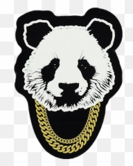 Poo Panda Bear Rap Music Sticker - Panda With Gold Chain Emoji,Bear Trap Emoji