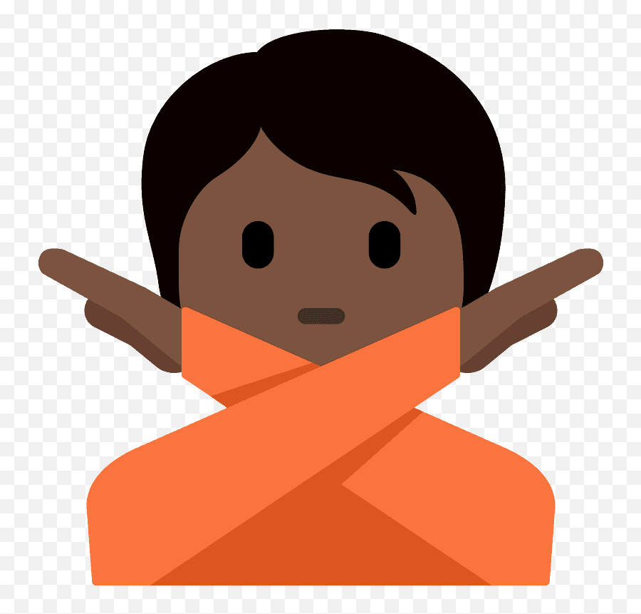 Tono De Piel Oscuro Persona Haciendo El Gesto De No - Person Gesturing No Clipart Emoji,Emoticon Haciendo Pucheros