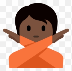 Tono De Piel Oscuro Persona Haciendo El Gesto De No - Person Gesturing No Clipart Emoji,Emoticon Haciendo Pucheros