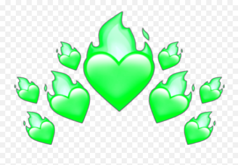 Green Yellow Neon Hearts Heart Sticker By - Crown Heart Transparent Emojis,Yellow Hearts Emoji