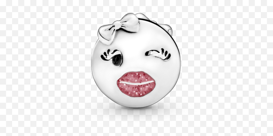 Charm Emoticon Guiño - Charm Emoticon Occhiolino Pandora Emoji,Corazon Azul Emoji