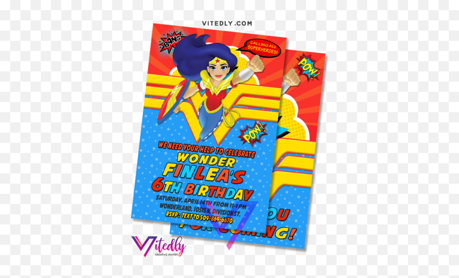 Invitations U2013 Tagged Girls Invitation U2013 Page 2 U2013 Vitedly - Wonder Woman Invitation Emoji,Wonder Woman W Emoji