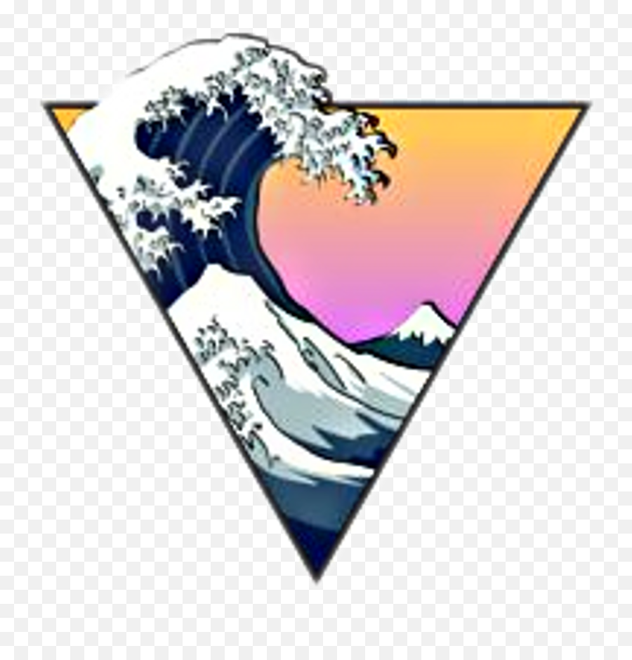 Asthetic Sticker Hipster Astheticvibes - Great Wave At Kanagawa Emoji,Ocean Wave Emoji