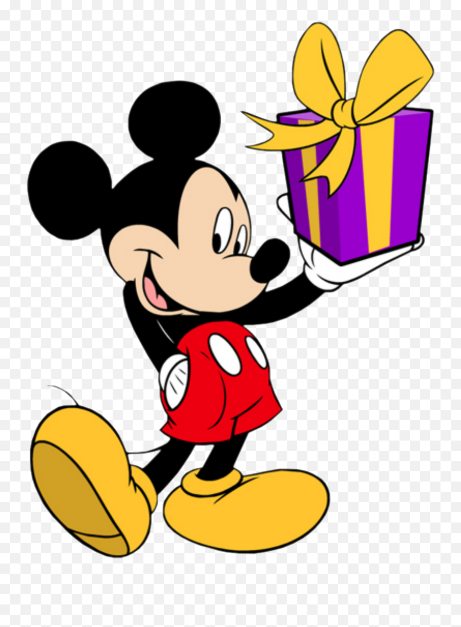 Mickey Mouse With A Gift As A Graphic Emoji,Emotions Mickey
